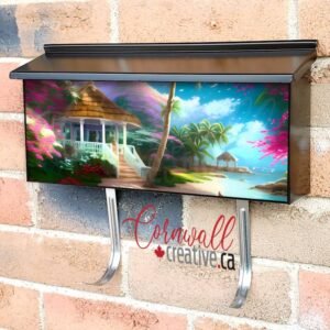 Tropical Beach Gazebo Wall-mounted Townhouse Mailbox Cover