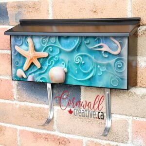 Seashells and Starfish Wall-mounted Townhouse Mailbox Cover