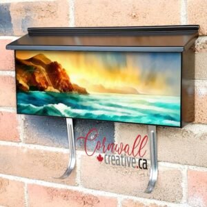 Rainy Day on the Beach Wall-mounted Townhouse Mailbox Cover