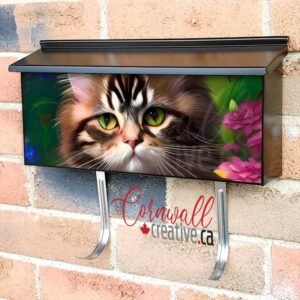 Maine Coon Cat in the Garden Wall-mounted Townhouse Mailbox Cover