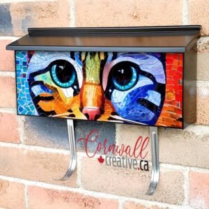 Colorful Mosaic Cat #6 Wall-mounted Townhouse Mailbox Cover