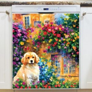 Goldie in the Cottage Garden Magnetic Dishwasher Door Cover