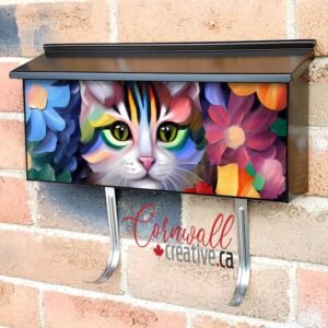 Pretty Cat in the Garden Wall-mounted Townhouse Mailbox Cover