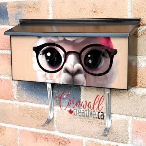 Llama Girl with Eyeglasses Wall-mounted Townhouse Mailbox Cover