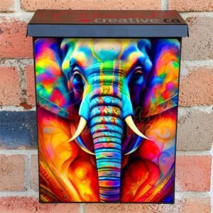 Beautiful Indian Elephant Colonial Mailbox Cover