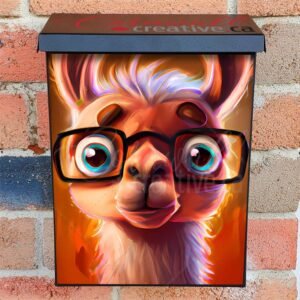 Surprised Llama Face Colonial Mailbox Cover