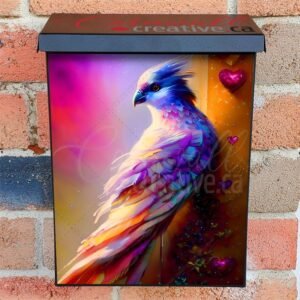 Fantasy Bird with Hearts Colonial Mailbox Cover