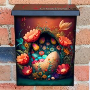 Painted Easter Eggs and Flowers #3 Colonial Mailbox Cover