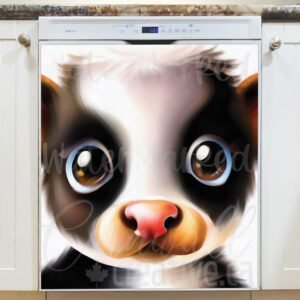 Adorable Calf Face Magnetic Dishwasher Door Cover