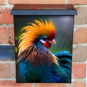 Pretty Colorful Rooster #2 Colonial Mailbox Cover