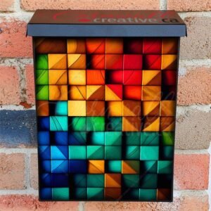 Colorful Wood Blocks Colonial Mailbox Cover