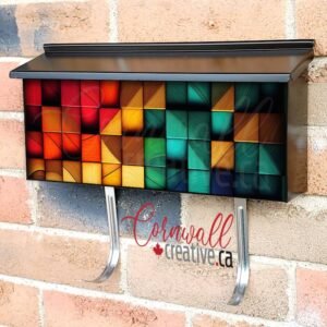 Colorful Wood Blocks Wall-mounted Townhouse Mailbox Cover