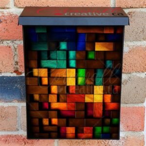 Colorful Wood Blocks #2 Colonial Mailbox Cover