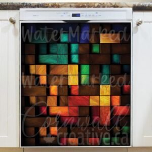 Colorful Wood Blocks #2 Magnetic Dishwasher Door Cover
