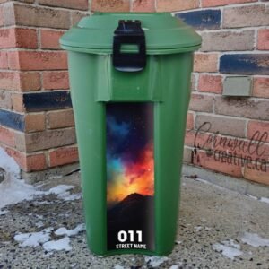 Abstract endless rainbow nebula galaxy Green Bin Sticker