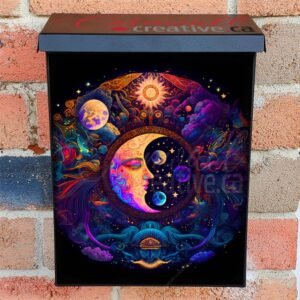 Bohemian Moon and Sun Colonial Mailbox Cover