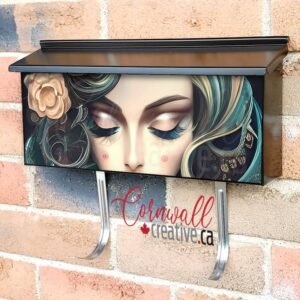 Beautiful Blue Hair Girl Wall-mounted Townhouse Mailbox Cover