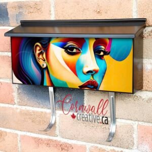 Colorful Art Nouveau Girl Wall-mounted Townhouse Mailbox Cover