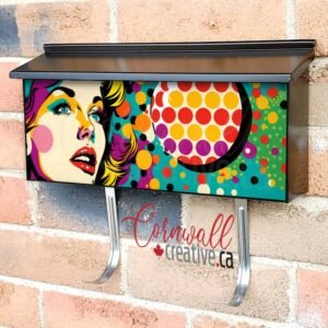 Colorful Pop Art Girl Wall-mounted Townhouse Mailbox Cover