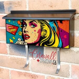 Colorful Pop Art Girl #2 Wall-mounted Townhouse Mailbox Cover