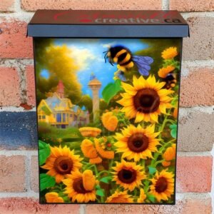 Bumblebees and Sunflowers #1 Colonial Mailbox Cover