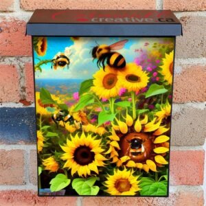 Bumblebees and Sunflowers #3 Colonial Mailbox Cover