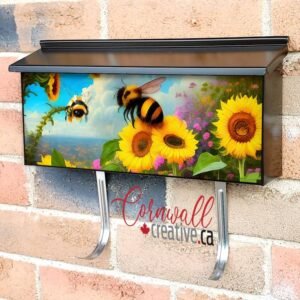 Bumblebees and Sunflowers #3 Wall-mounted Townhouse Mailbox Cover