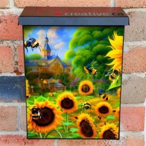Bumblebees and Sunflowers #5 Colonial Mailbox Cover