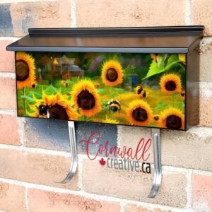 Bumblebees and Sunflowers #5 Wall-mounted Townhouse Mailbox Cover