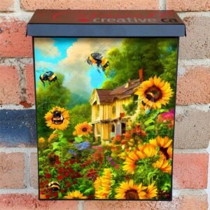 Bumblebees and Sunflowers #6 Colonial Mailbox Cover