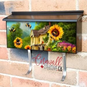 Bumblebees and Sunflowers #6 Wall-mounted Townhouse Mailbox Cover