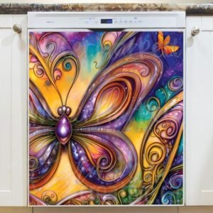 Beautiful Abstract Butterfly #2 Magnetic Dishwasher Door Cover