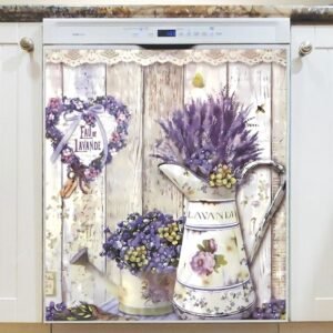 Rustic Lavender Design Magnetic Dishwasher Door Cover