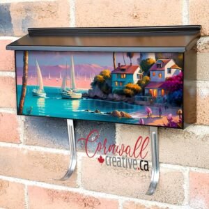 Summer Lighthouse at the Beach Wall-mounted Townhouse Mailbox Cover
