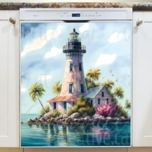 Little Lighthouse Island Magnetic Dishwasher Door Cover