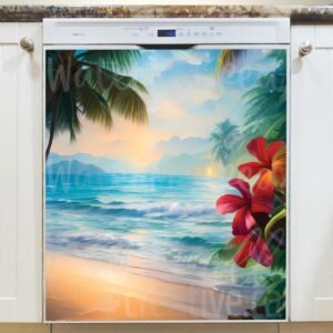 Tropical Summer Paradise #2 Magnetic Dishwasher Door Cover