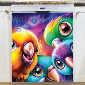 Cute Parrot Selfie Magnetic Dishwasher Door Cover