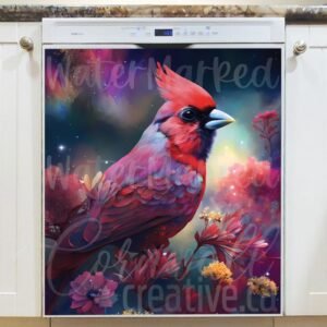 Beautiful Midnight Cardinal #1 Magnetic Dishwasher Door Cover