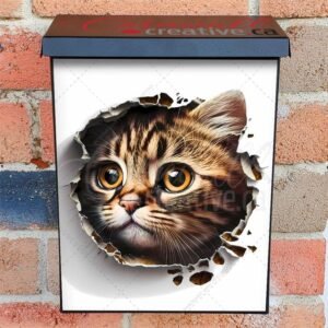 Kitten Coming Through the Wall #2 Colonial Mailbox Cover
