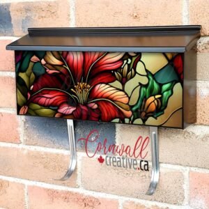Stained Glass Lilly Design Wall-mounted Townhouse Mailbox Cover