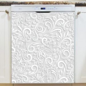 Folklore Flower Batik Design Magnetic Dishwasher Door Cover