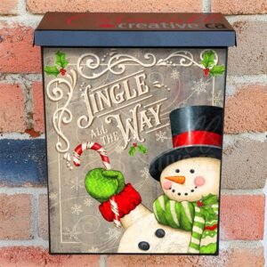 Jingle All the Way Snowman Colonial Mailbox Cover