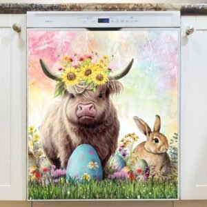 Cute Easter Farm Animals Magnetic Dishwasher Door Cover