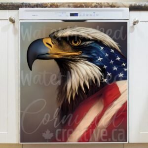 American Eagle and Flag Magnetic Dishwasher Door Cover