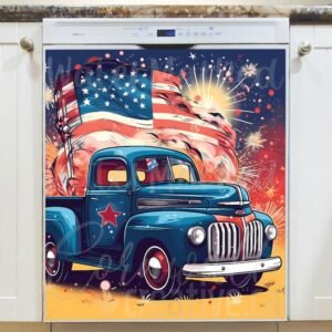 All American Truck and Flag Magnetic Dishwasher Door Cover