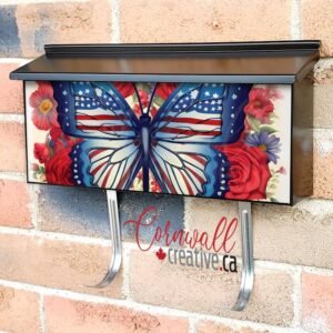 American Patriot Butterfly Design Wall-mounted Townhouse Mailbox Cover