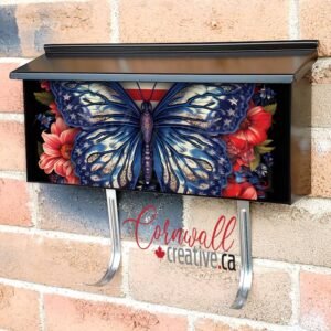 American Patriot Butterfly Design #2 Wall-mounted Townhouse Mailbox Cover
