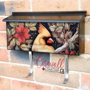 Beautiful Female Cardinal Wall-mounted Townhouse Mailbox Cover