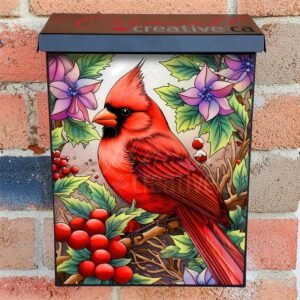 Beautiful Winter Cardinal 2 Colonial Mailbox Cover