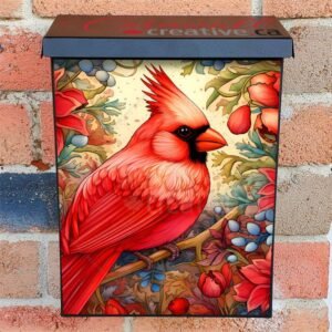 Beautiful Male Cardinal Colonial Mailbox Cover